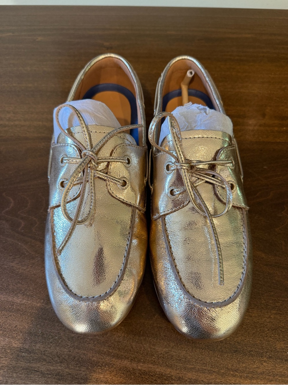 Metallic Gold Women’s Sperry Leather Boat Shoes- Size 8.5